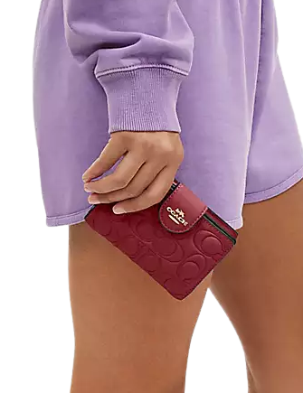 Coach Medium Corner Zip Wallet With Signature Brixton Baker