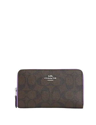 Coach medium zip around wallet in signature canvas 2025