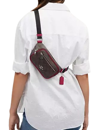 Coach Outlet Mini Belt Bag in Signature Canvas Brown