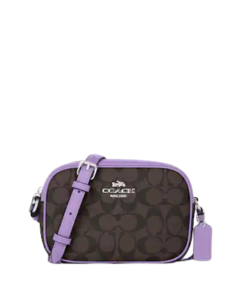 Coach Bags | Nwt Coach C9926 Mini Jamie Camera Bag in Signature Canvas & Leather Brown/Iris | Color: Brown/Purple | Size: Os | Fashion_Holic's Closet