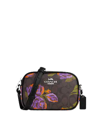 Coach Mini Jamie Camera Bag in Signature Canvas with Rose Print