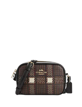 Coach Mini Jamie Camera Bag With Plaid Print Brixton Baker