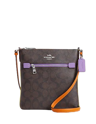 COACH Mini Rowan Satchel In Blocked Signature Canvas