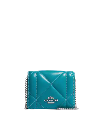Coach Mini Wallet On A Chain With Puffy Diamond Quilting
