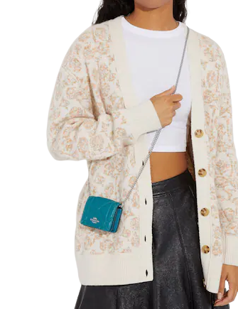 Coach Mini Wallet On A Chain With Puffy Diamond Quilting