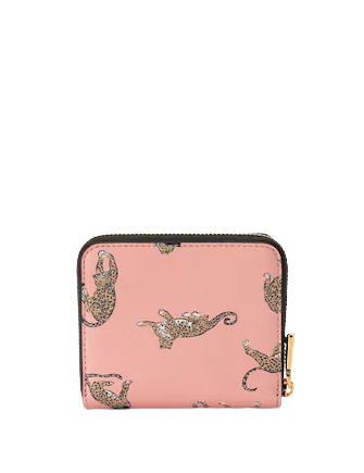Kate Spade Morgan Leopard Small Compact Wallet, Dancer Pink