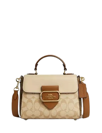 Coach Morgan Top Handle In Blocked Signature Canvas Brixton Baker