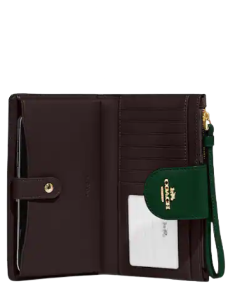 Coach Women's Large Tech Phone Wallet in Colorblock Signature Canvas (Khaki / Black Coach Women's Large Tech Phone Wallet in Colorblock Signature Canvas (Khaki / Black