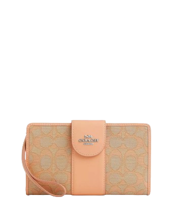 Coach Phone Wallet In Signature Jacquard Brixton Baker