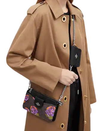 Coach Poppy Crossbody In Signature Canvas With Rose Print Coach Poppy Crossbody In Signature Canvas With Rose Print