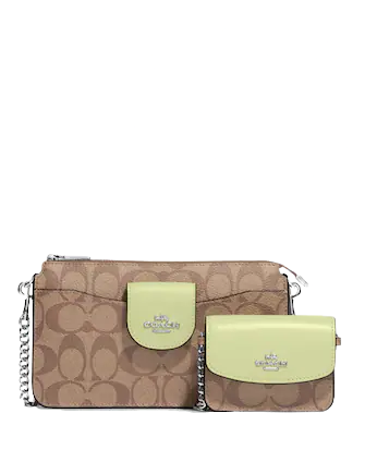 Coach Poppy Crossbody With Card Case In Signature Canvas | Brixton Coach Poppy Crossbody With Card Case In Signature Canvas | Brixton