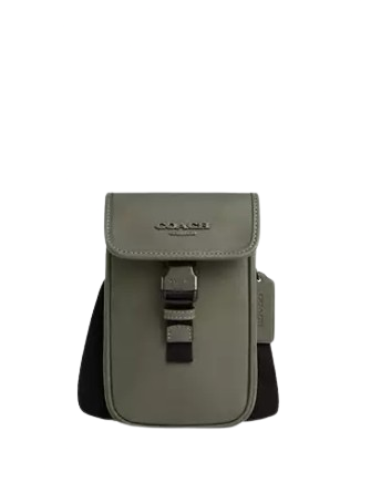 Coach smooth leather phone crossbody black on sale
