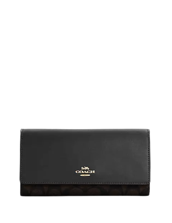 Coach Slim Trifold Wallet In Signature Canvas Brixton Baker
