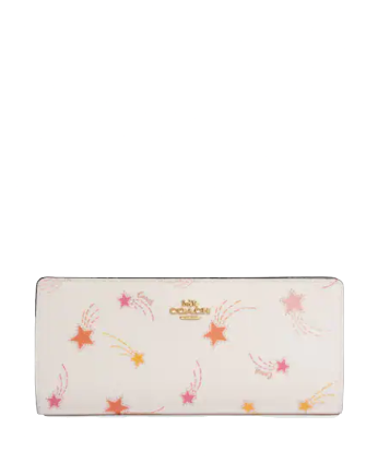 Coach Slim Zip Wallet With Shooting Star Print