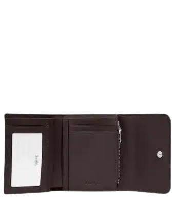Coach Small Trifold Wallet In Blocked Signature Canvas Brixton Baker