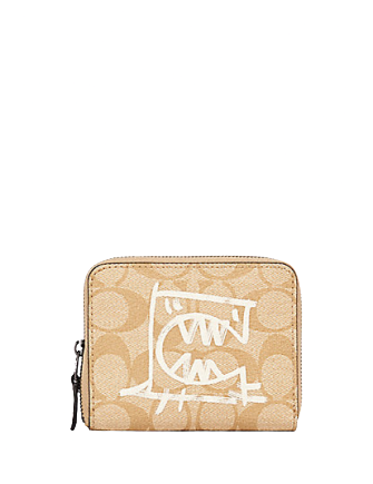 Coach zip around coin shop case in signature canvas
