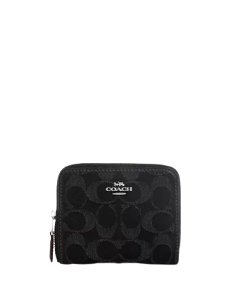 Coach Small Zip Around Wallet In Signature Denim Brixton Baker