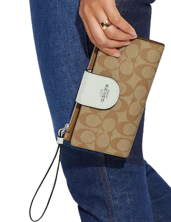 Coach tech wallet in colorblock signature canvas Clearance