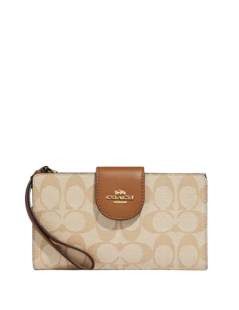 Coach tech wallet in colorblock signature canvas Clearance