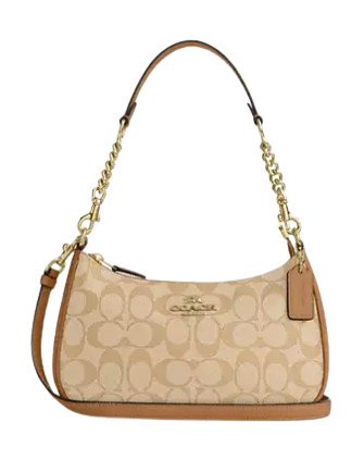 Coach beige shoulder bag hot sale