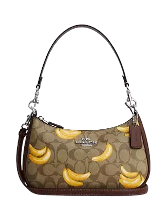 Coach Teri Shoulder Bag In Signature Canvas With Banana Print Coach Teri Shoulder Bag In Signature Canvas With Banana Print
