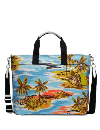 coach hawaiian print backpack Coach Tote 38 With Hawaiian Print