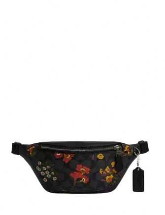 Coach Warren Mini Belt Bag In Signature Canvas With Floral Coach Warren Mini Belt Bag In Signature Canvas With Floral