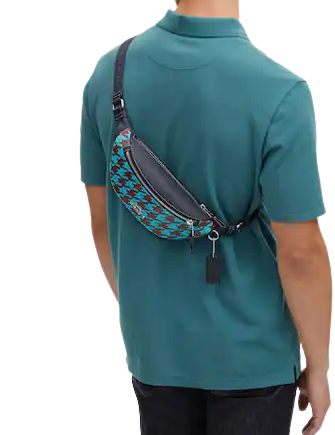 Coach Warren Mini Belt Bag With Houndstooth Print