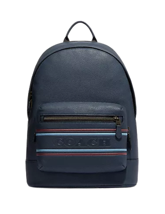 Coach stripe backpack sale