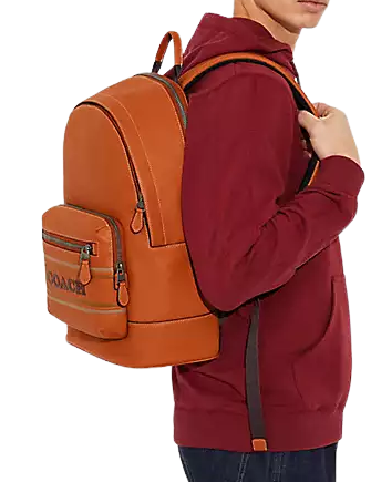 Coach West Backpack With Coach Stripe