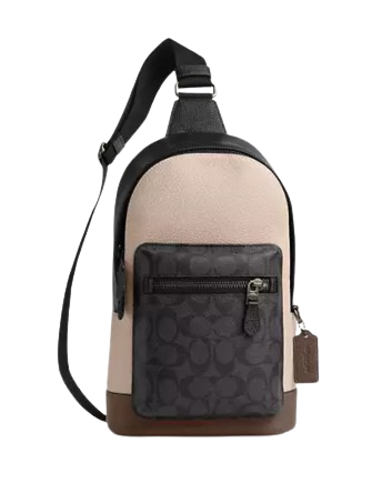 Coach West Pack in Colorblock Signature Canvas