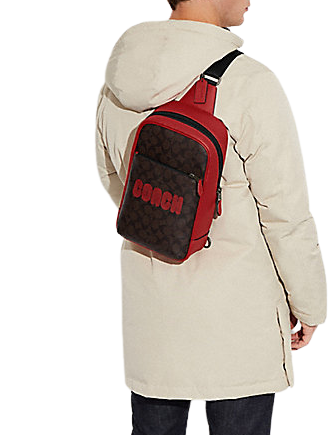 Westway pack in colorblock signature canvas with coach patch Clearance