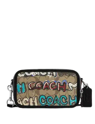 NWT Coach Heart Crossbody Signature Logo Canvas & Leather