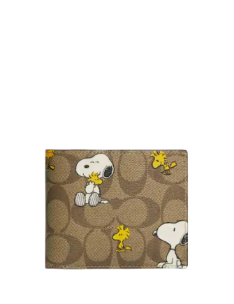 Coach Coach X Peanuts 3 In 1 Wallet In Signature Canvas With Snoopy Woodstock Print