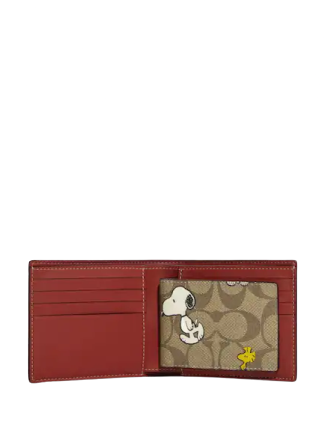 Coach Coach X Peanuts 3 In 1 Wallet In Signature Canvas With Snoopy Woodstock Print