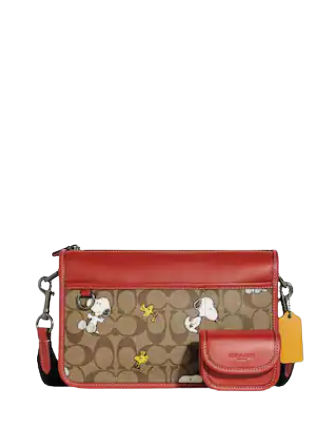 Coach Coach X Peanuts Heritage Convertible Crossbody In Signature