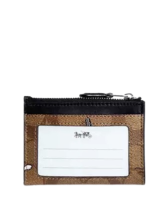 Coach Coach X Peanuts Mini Skinny Id Case In Signature Coach Coach X Peanuts Mini Skinny Id Case In Signature