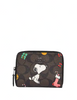 Coach Coach X Peanuts Small Zip Around Wallet In Signature Canvas With Snoopy Presents Print