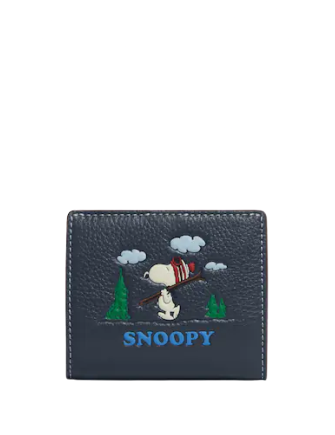 Coach Coach X Peanuts Snap Wallet With Snoopy Ski Motif