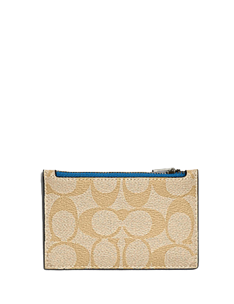 Zip card case in signature canvas blue Clearance