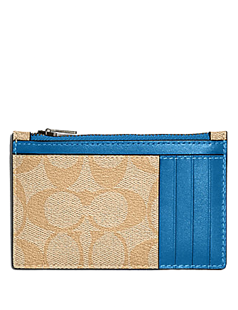 Coach Zip Card Case in Signature Canvas