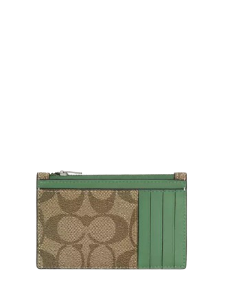 Coach Zip Card Case In Signature Canvas