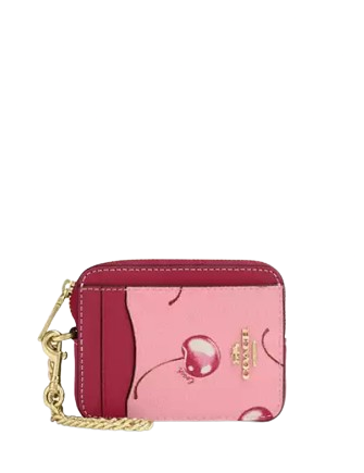 Coach Zip Card Case With Cherry Print | Brixton Baker