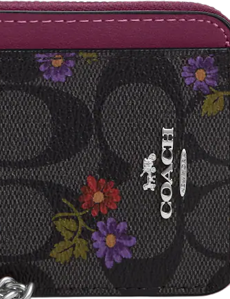 COACH®  Zip Card Case In Signature Canvas With Country Floral Print