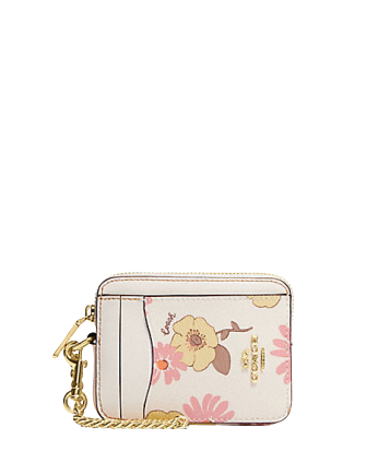 Coach Zip Card Case With Floral Cluster Print | Brixton Baker