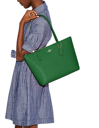 Coach zip top tote green Clearance