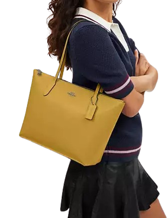 Coach Outlet Zip Top Tote Yellow