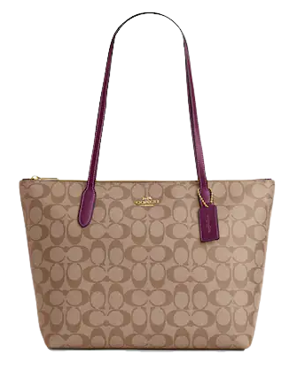 COACH® Outlet  Zip Top Tote In Signature Canvas