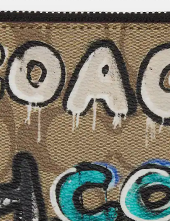 Coach Coach X Mint + Serf Zip Card Case In Signature Canvas Coach Coach X Mint + Serf Zip Card Case In Signature Canvas