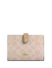Coach 2 In 1 Wallet In Blocked Signature Canvas Sand Tan